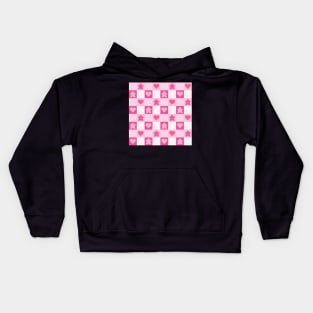 Valentine Meeple Gingham Check | Game Night Picnic Checkerboard Kids Hoodie